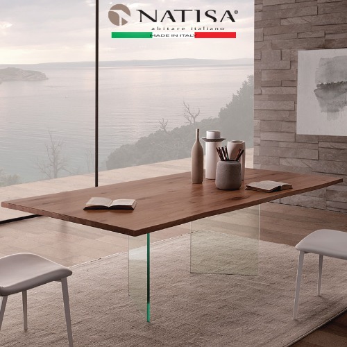 NATISA  LIGHT  VTE NUT TABLE 2000L,2200L 라이트 너트 다이닝테이블  (100% ITALY)
